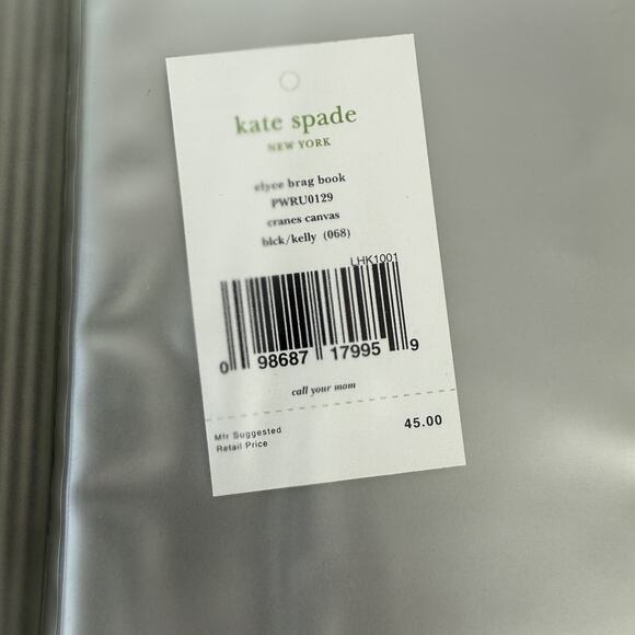 Kate Spade Elyce Black Green Canvas Brag Book Photo Album with Box 6.5" x 5" - Picture 4 of 13